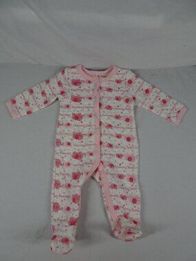 Little Beginnings Baby Girl One Piece Footie Elephants Mommy Loves Me Size 3-6 M